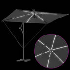 Sonnenschirm mit LED-Lichtleisten Anthrazit 294 x 200 x 270 cm