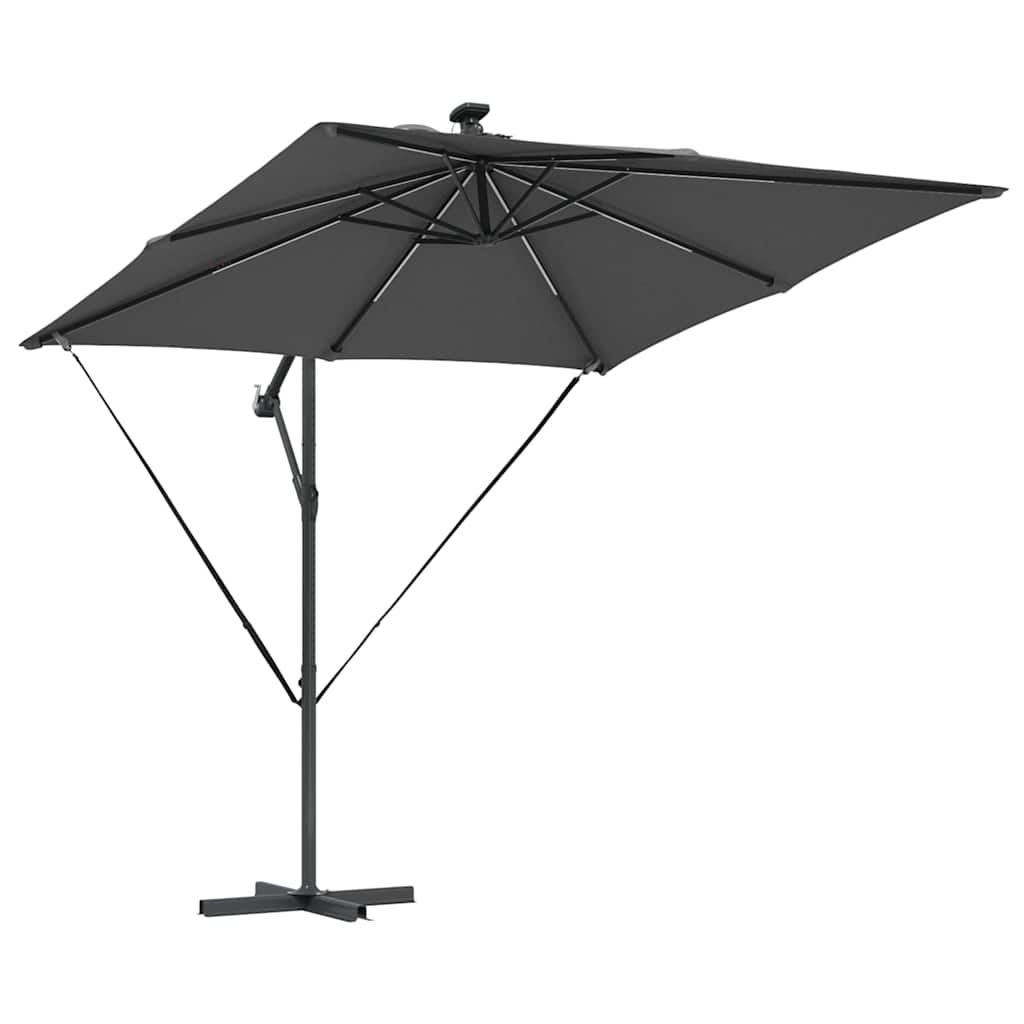 Sonnenschirm mit LED-Lichtleisten Anthrazit 249 x 249 x 250 cm