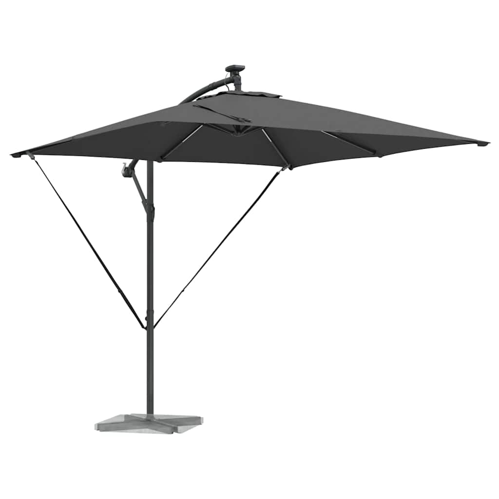 Sonnenschirm mit LED-Lichtleisten Anthrazit 249 x 249 x 250 cm