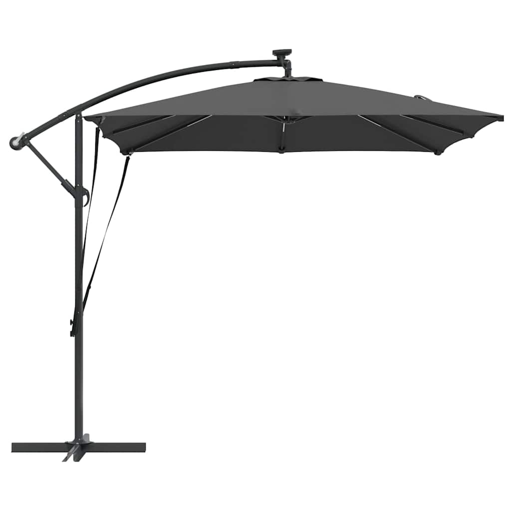 Sonnenschirm mit LED-Lichtleisten Anthrazit 249 x 249 x 250 cm