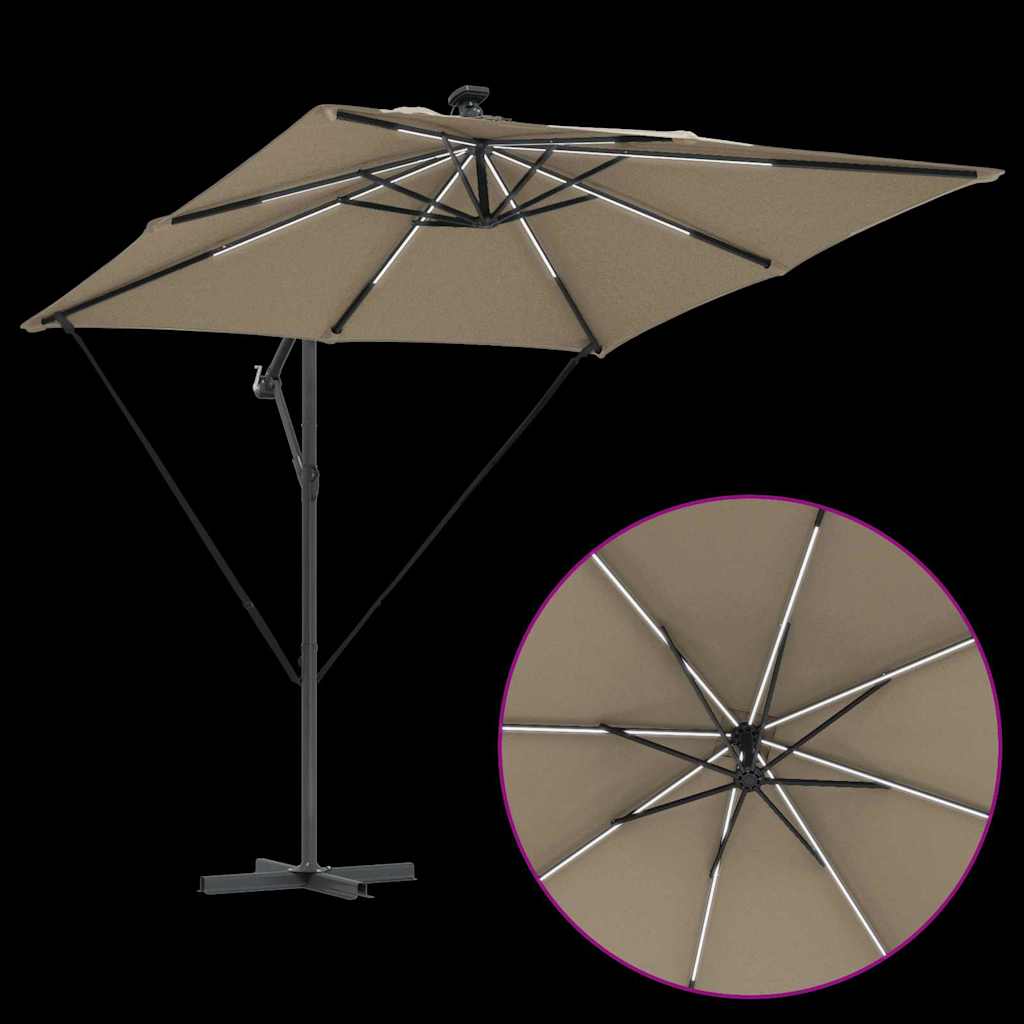 Sonnenschirm Taupe 249 x 249 x 250 cm Polyester und Aluminium