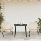 3-teiliges Garten-Esszimmer-Set Braunes Polyrattanglas