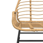 3-teiliges Garten-Esszimmer-Set Braunes Polyrattanglas
