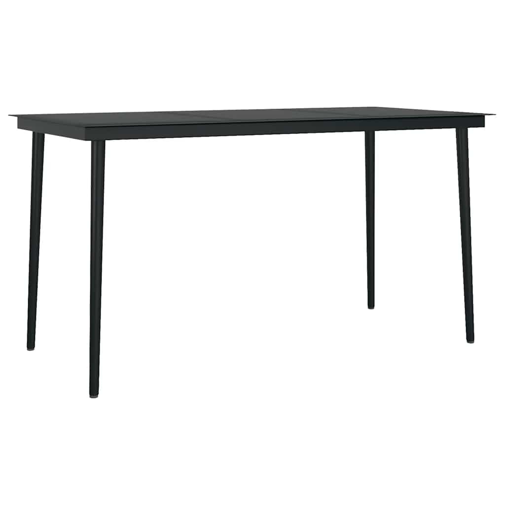 5-tlg. Garten-Essgruppe mit Kissen Schwarz Poly Rattan Glas