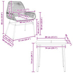 3-tlg. Garten-Essgruppe mit Kissen Braun Poly Rattan Glas