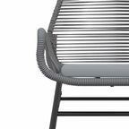 3-tlg. Garten-Essgruppe mit Kissen Grau Poly Rattan Glas