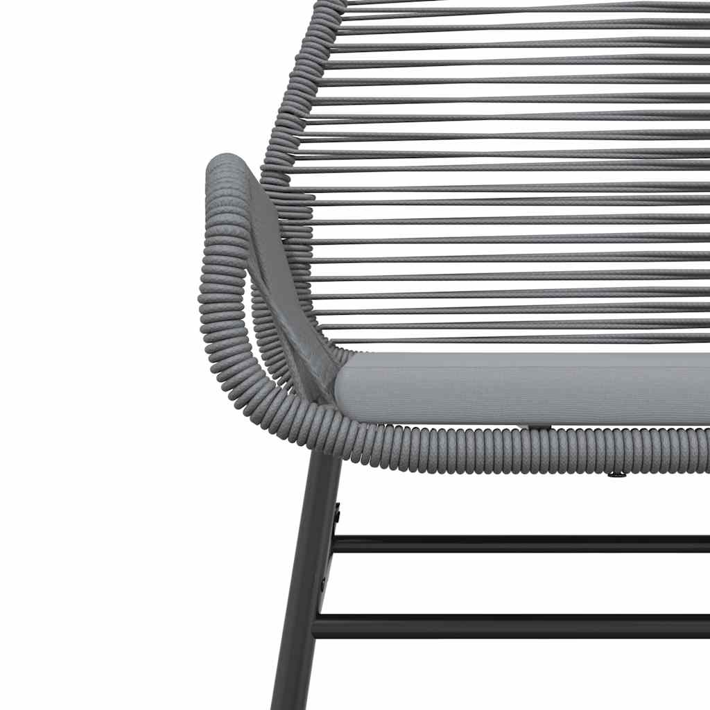3-tlg. Garten-Essgruppe mit Kissen Grau Poly Rattan Glas