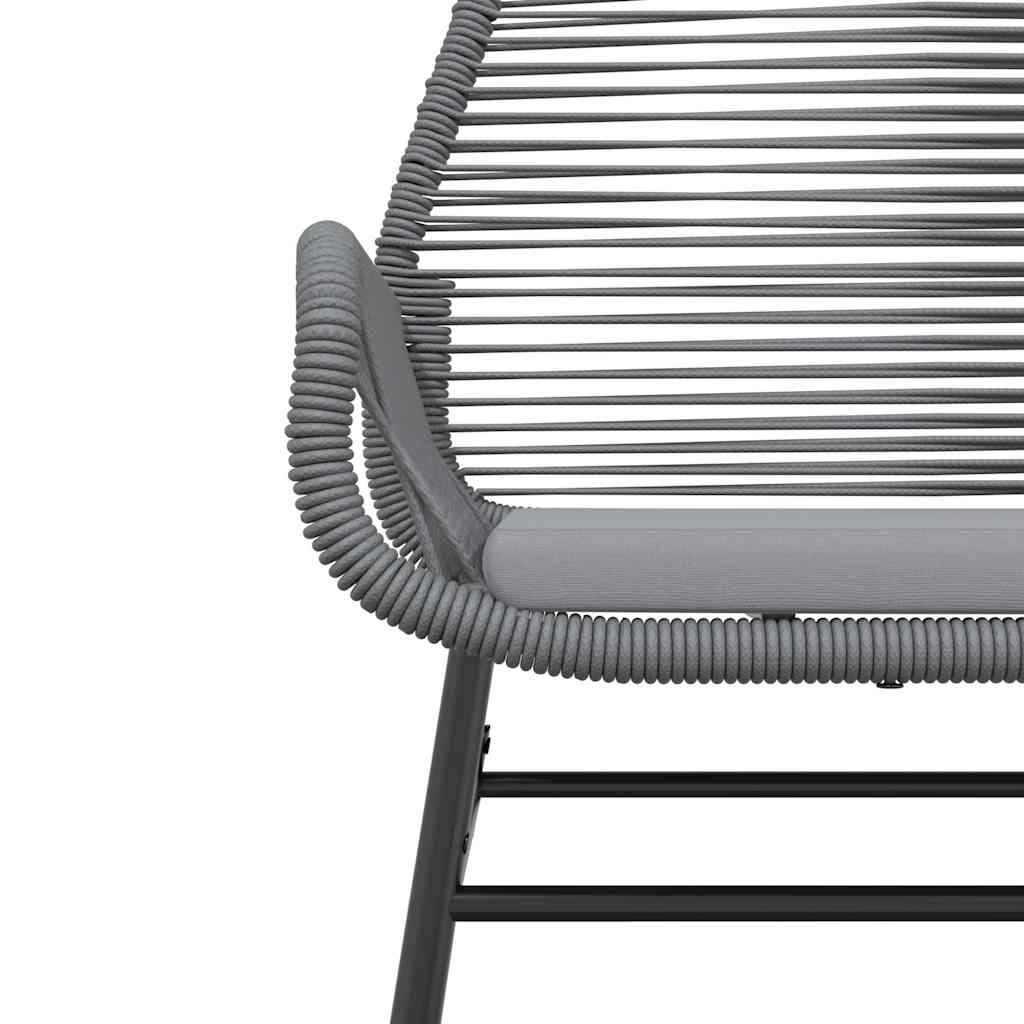 5-tlg. Garten-Essgruppe mit Kissen Grau Poly Rattan Glas