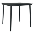 3-tlg. Garten-Essgruppe mit Kissen Schwarz Poly Rattan Glas