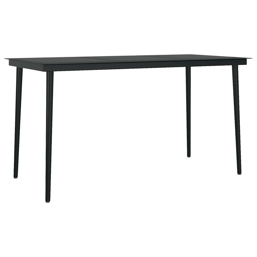 5-tlg. Garten-Essgruppe mit Kissen Schwarz Poly Rattan Glas