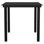 5-tlg. Garten-Essgruppe mit Kissen Schwarz Poly Rattan Glas