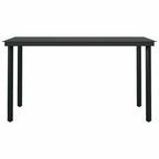 5-tlg. Garten-Essgruppe mit Kissen Schwarz Poly Rattan Glas