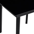 5-tlg. Garten-Essgruppe mit Kissen Schwarz Poly Rattan Glas