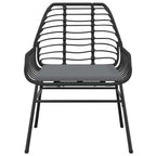 9-tlg. Garten-Essgruppe mit Kissen Schwarz Poly Rattan Glas