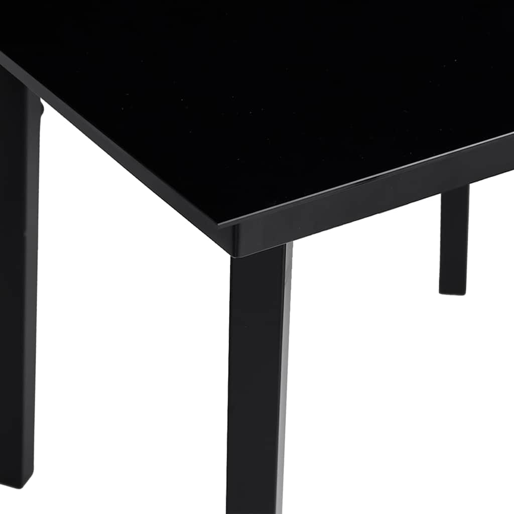 5-tlg. Garten-Essgruppe mit Kissen Schwarz Poly Rattan Glas