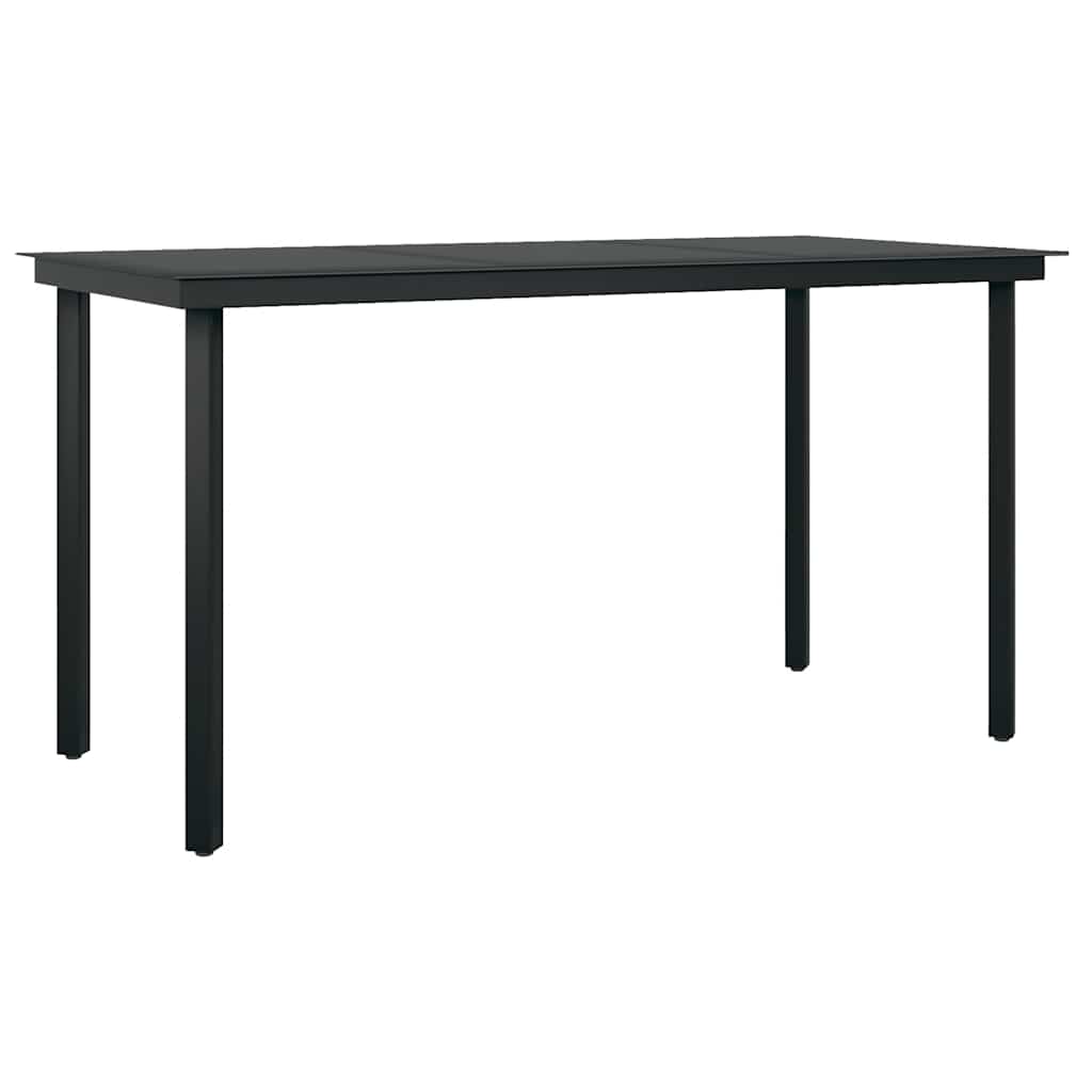 5-tlg. Garten-Essgruppe mit Kissen Schwarz Poly Rattan Glas