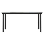 7-tlg. Garten-Essgruppe mit Kissen Schwarz Poly Rattan Glas