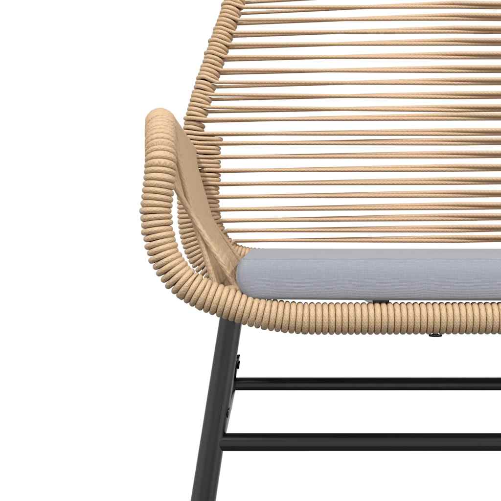 5-tlg. Garten-Essgruppe mit Kissen Braun Poly Rattan Glas