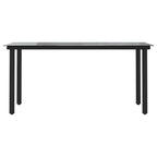 5-tlg. Garten-Essgruppe mit Kissen Braun Poly Rattan Glas