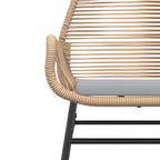 5-tlg. Garten-Essgruppe mit Kissen Braun Poly Rattan Glas