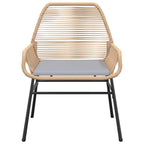 7-tlg. Garten-Essgruppe mit Kissen Braun Poly Rattan Glas