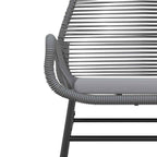 5-tlg. Garten-Essgruppe mit Kissen Grau Poly Rattan Glas