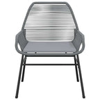 7-tlg. Garten-Essgruppe mit Kissen Grau Poly Rattan Glas