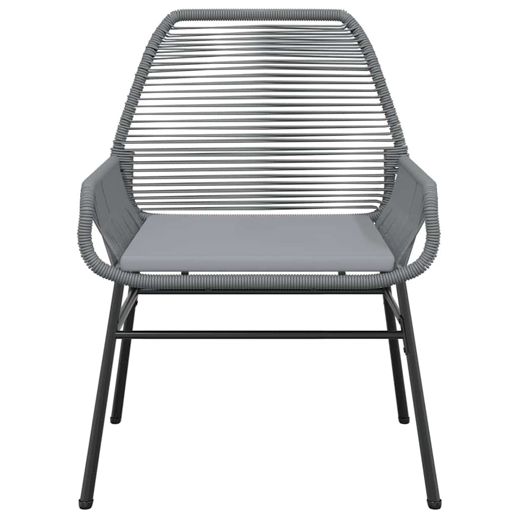 7-tlg. Garten-Essgruppe mit Kissen Grau Poly Rattan Glas