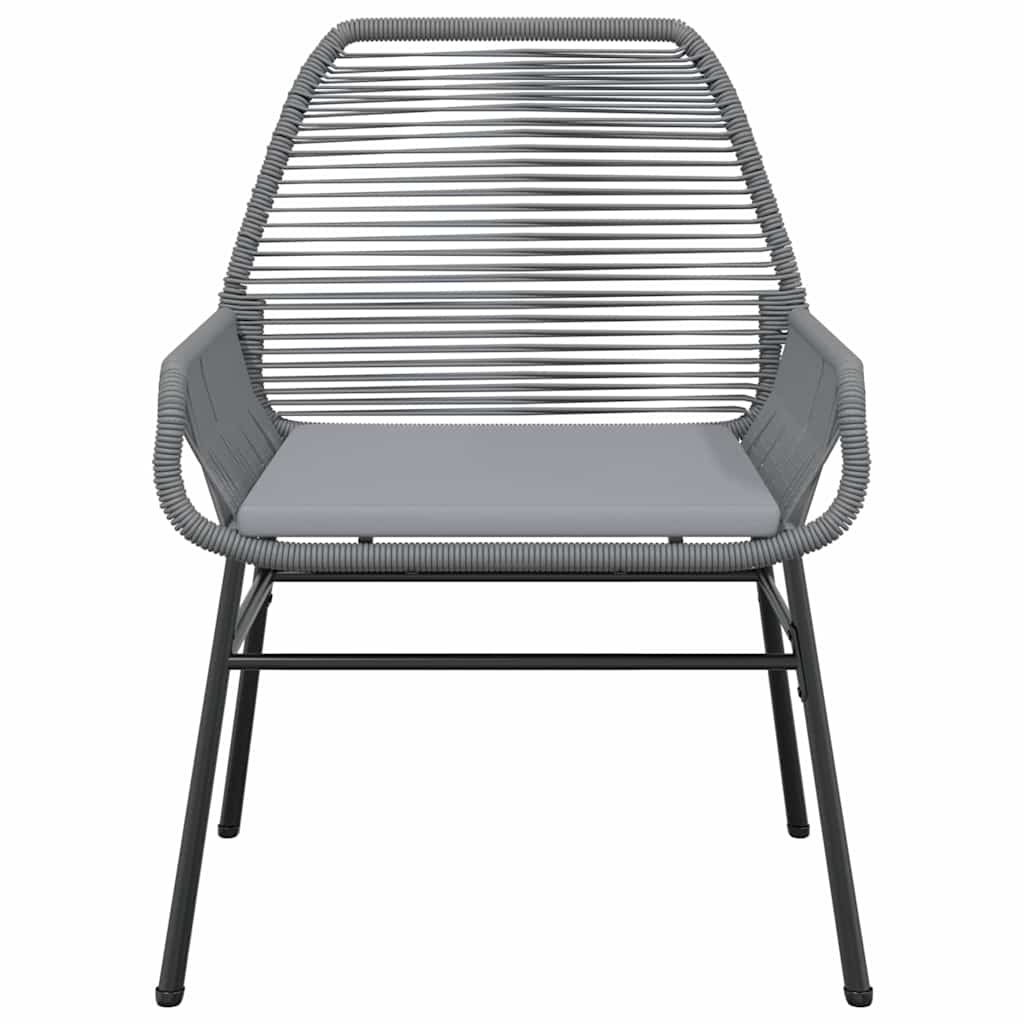 7-tlg. Garten-Essgruppe mit Kissen Grau Poly Rattan Glas