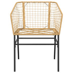 3-teiliges Garten-Esszimmer-Set Braunes Polyrattanglas