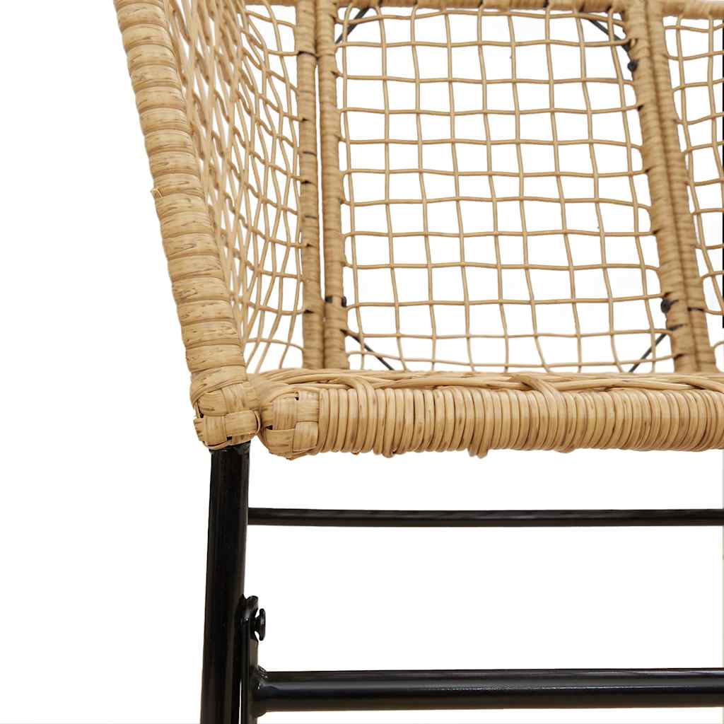 3-teiliges Garten-Esszimmer-Set Braunes Polyrattanglas