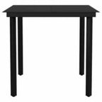 3-tlg. Garten-Essgruppe mit Kissen Schwarz Poly Rattan Glas