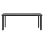7-tlg. Garten-Essgruppe mit Kissen Schwarz Poly Rattan Glas
