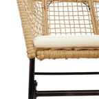 3-tlg. Garten-Essgruppe mit Kissen Braun Poly Rattan Glas