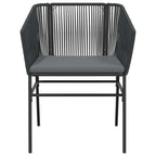 3-tlg. Garten-Essgruppe mit Kissen Schwarz Poly Rattan Glas
