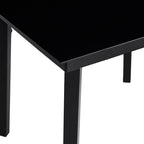 3-tlg. Garten-Essgruppe mit Kissen Schwarz Poly Rattan Glas