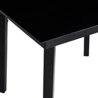5-tlg. Garten-Essgruppe mit Kissen Schwarz Poly Rattan Glas