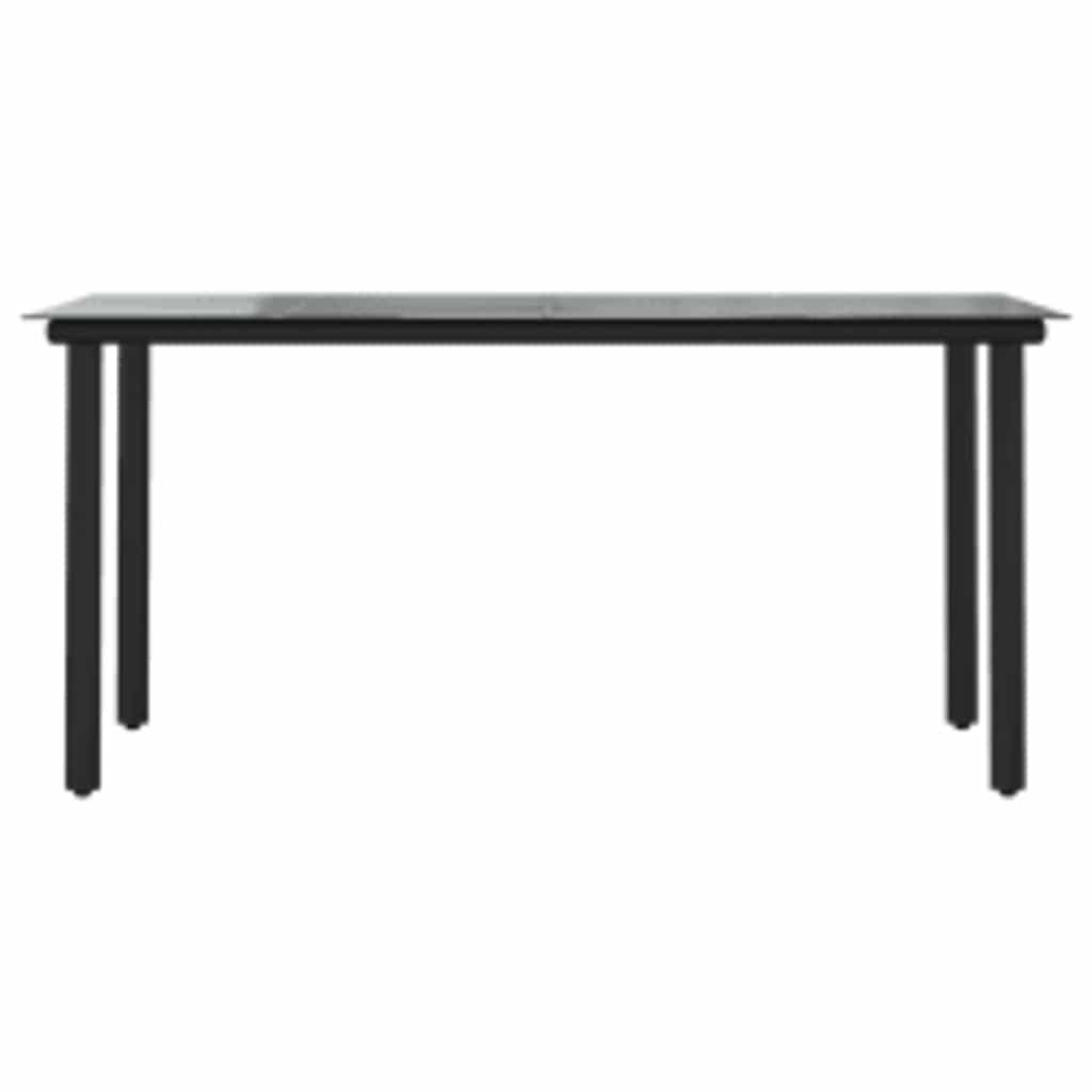 5-tlg. Garten-Essgruppe mit Kissen Schwarz Poly Rattan Glas