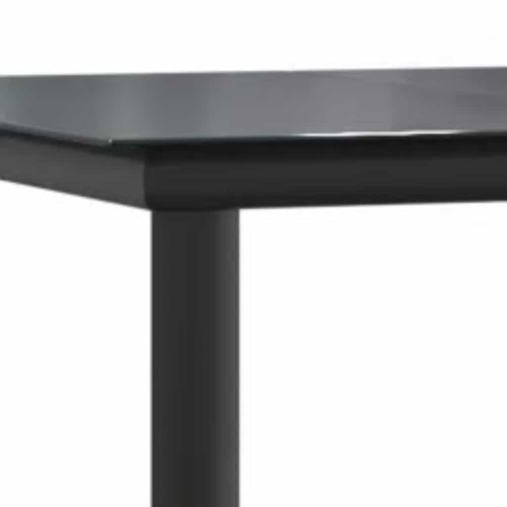 7-tlg. Garten-Essgruppe mit Kissen Schwarz Poly Rattan Glas