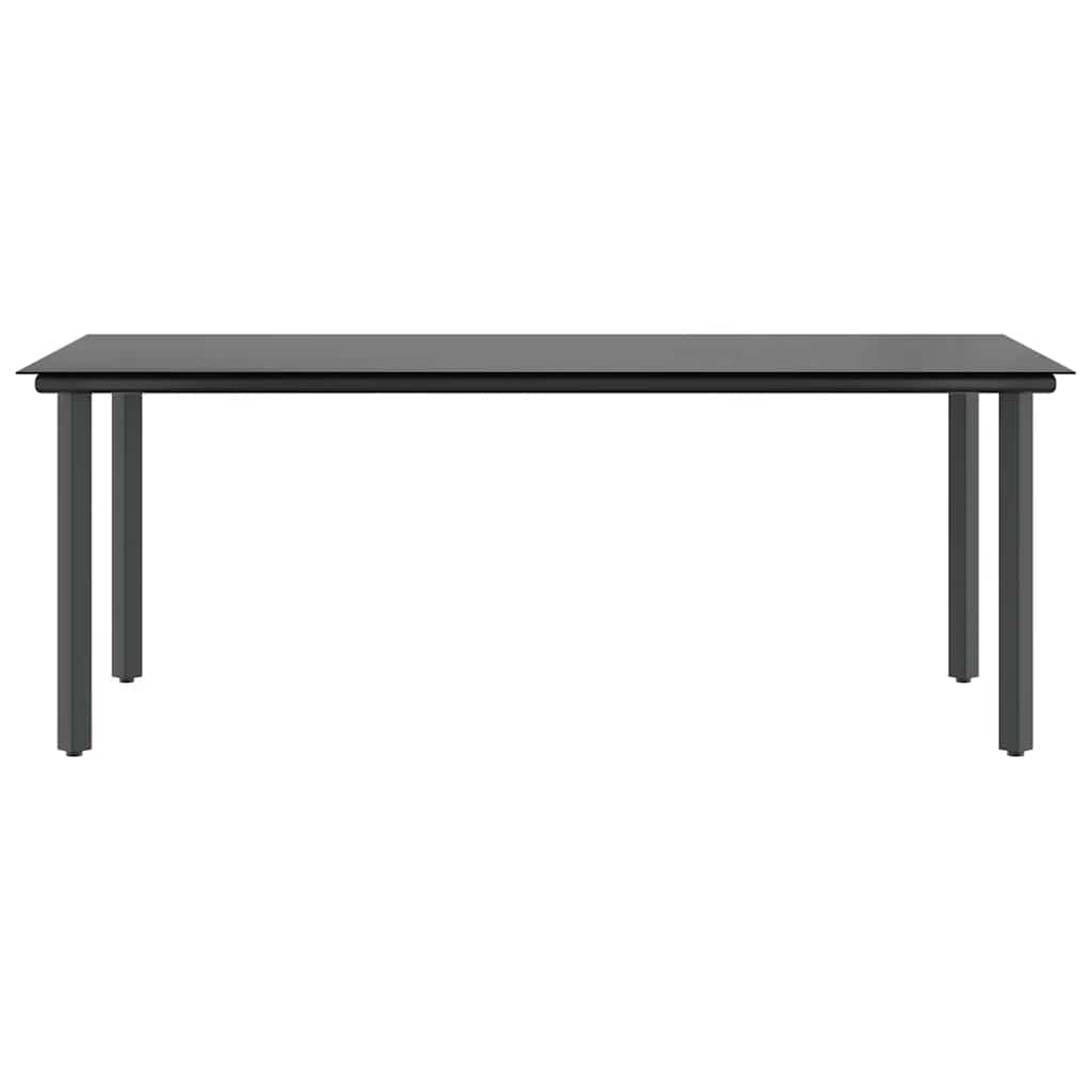 7-tlg. Garten-Essgruppe mit Kissen Schwarz Poly Rattan Glas