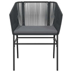 9-tlg. Garten-Essgruppe mit Kissen Schwarz Poly Rattan Glas