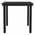 3-tlg. Garten-Essgruppe mit Kissen Braun Poly Rattan Glas