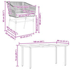 7-tlg. Garten-Essgruppe mit Kissen Braun Poly Rattan Glas