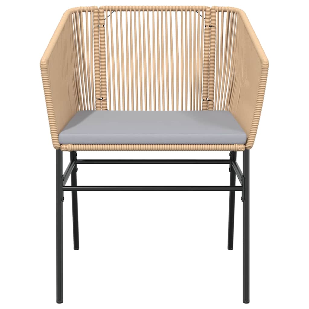7-tlg. Garten-Essgruppe mit Kissen Braun Poly Rattan Glas