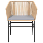 9-tlg. Garten-Essgruppe mit Kissen Braun Poly Rattan Glas