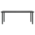 9-tlg. Garten-Essgruppe mit Kissen Grau Poly Rattan Glas