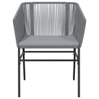 9-tlg. Garten-Essgruppe mit Kissen Grau Poly Rattan Glas