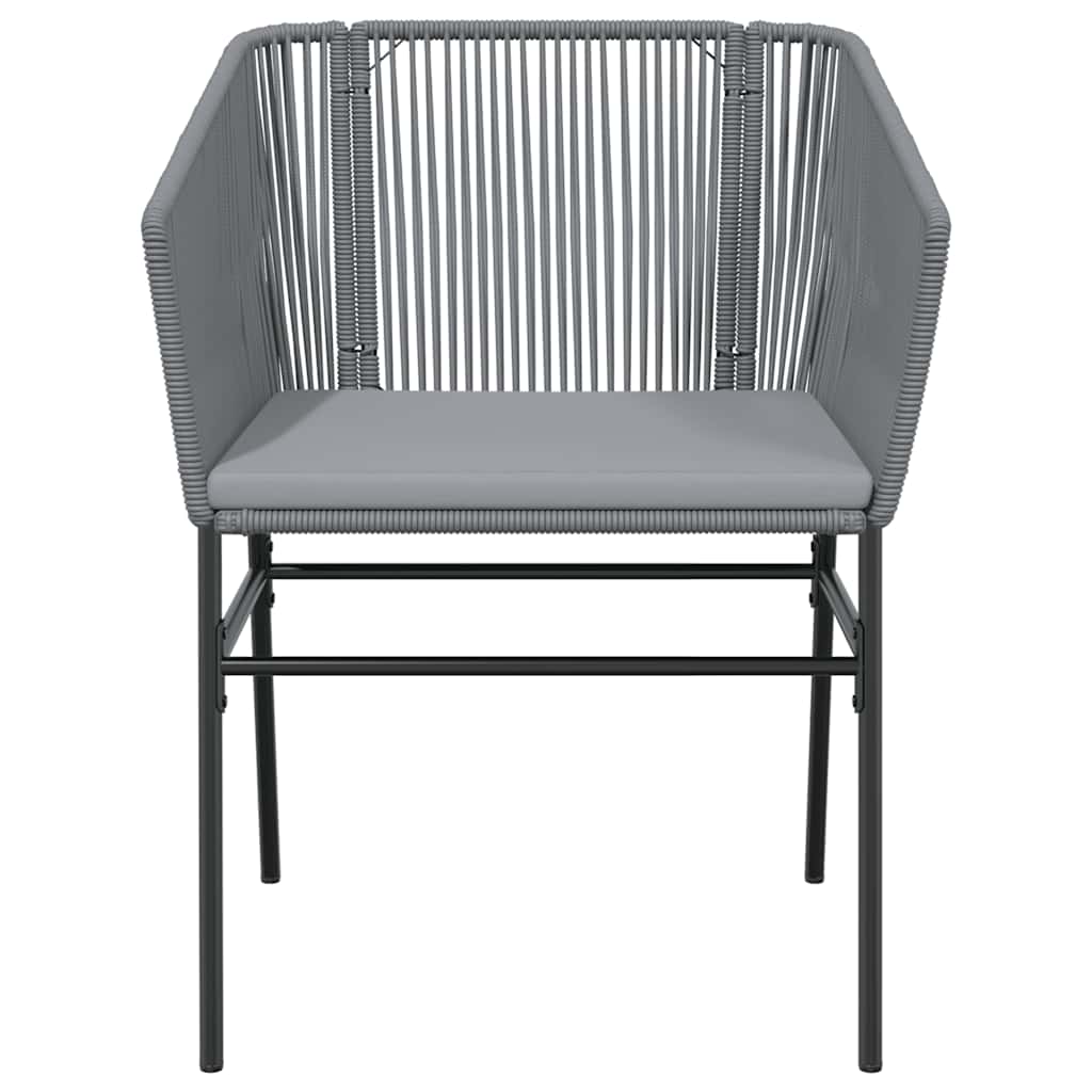 9-tlg. Garten-Essgruppe mit Kissen Grau Poly Rattan Glas