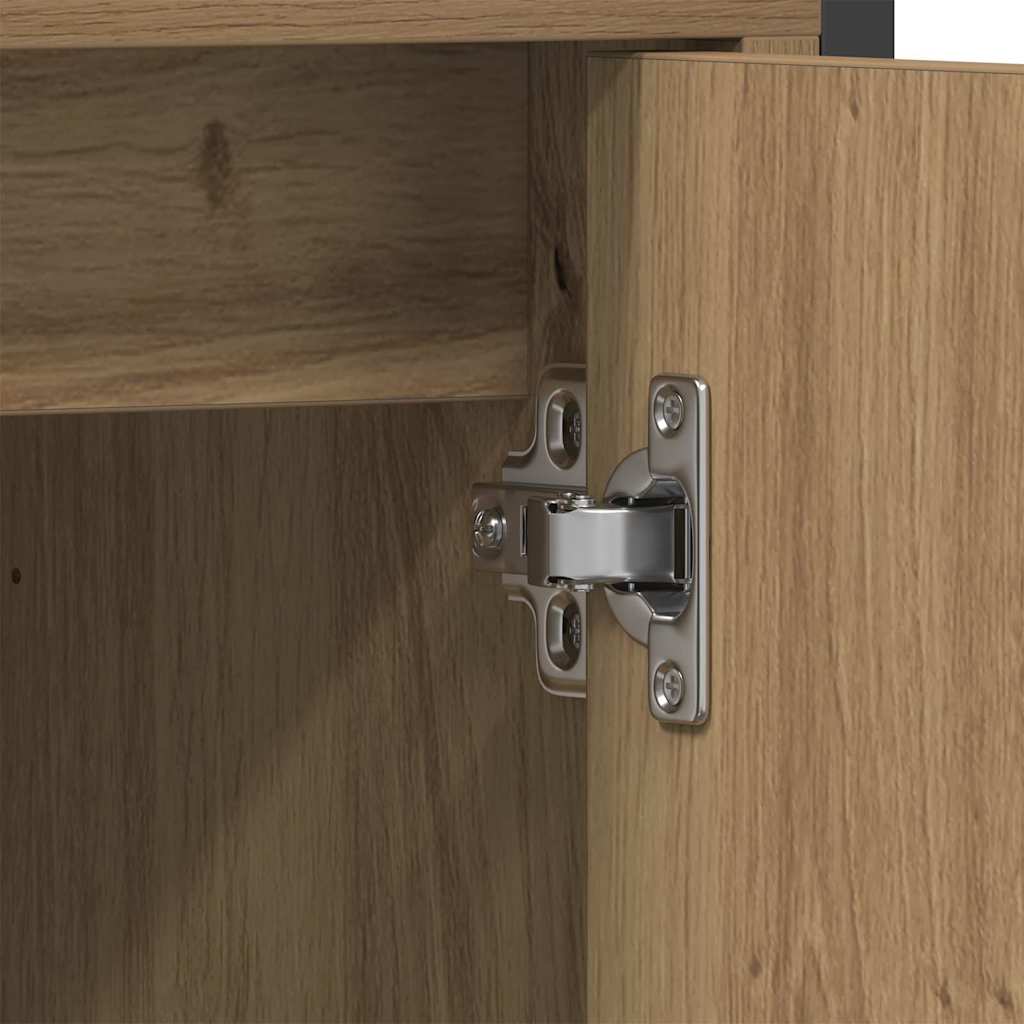 Badezimmermöbel-Set mit Regal mit Tür 2 pcs Braun Holzwerkstoff