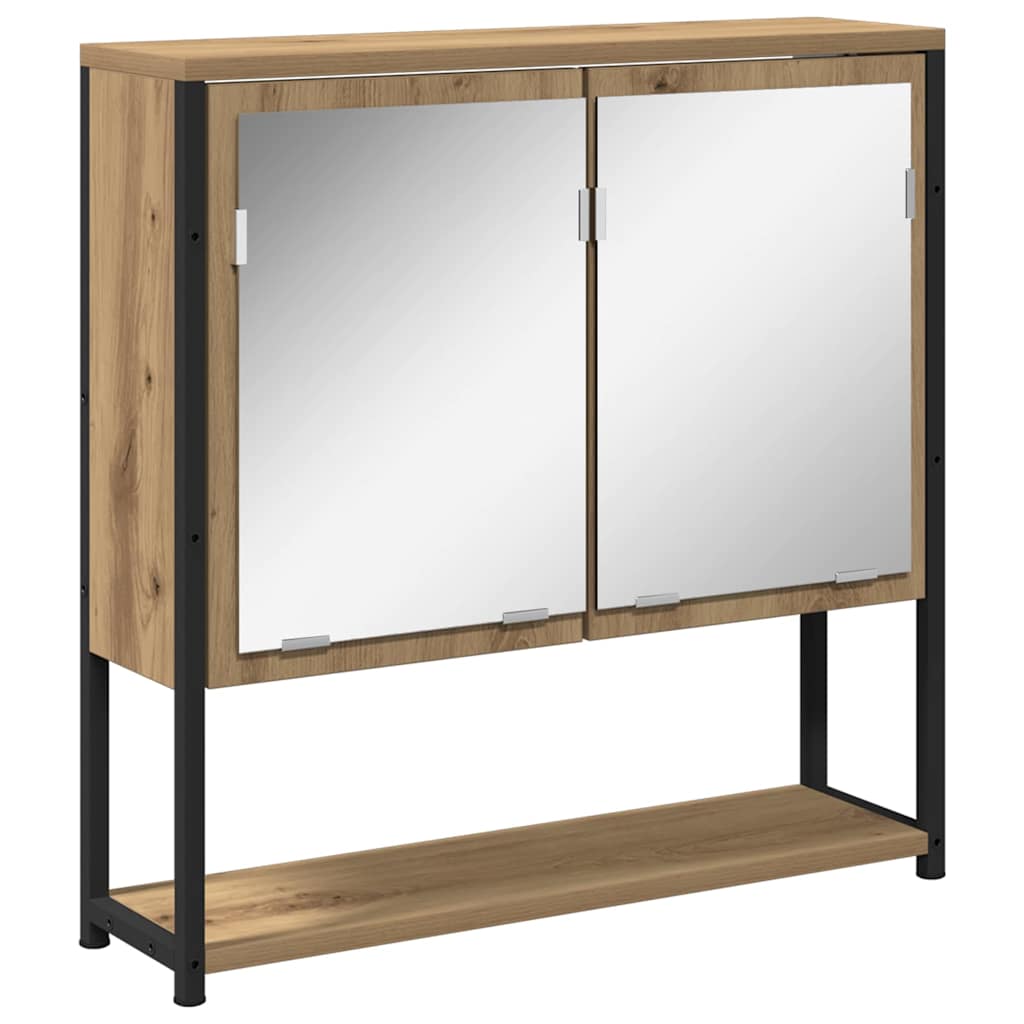 Badezimmermöbel-Set mit Regal mit Tür 2 pcs Braun Holzwerkstoff